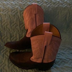 Girls cowboy boots pink and brown